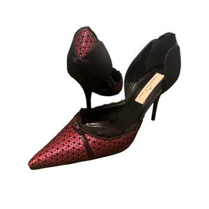 Vintage Alexandra Neel Black & Raspberry Manray Heels